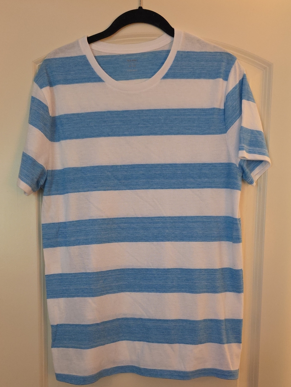Old Navy Blue and White Striped Short Sleeve Tee